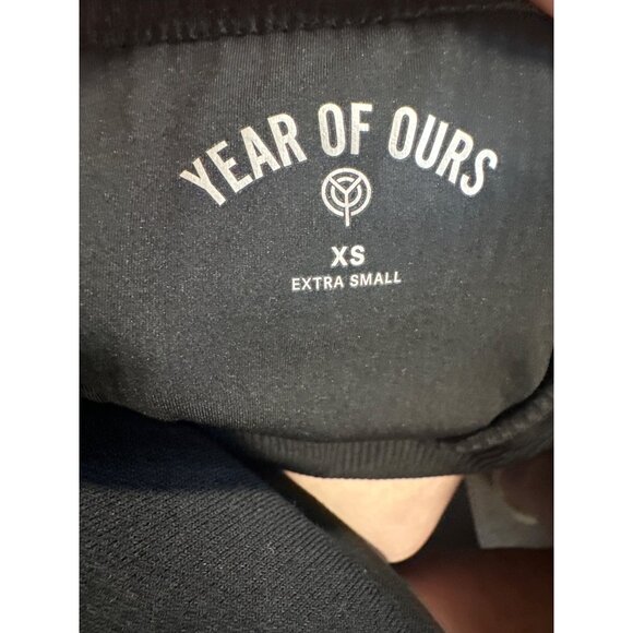 Year Of Ours Ribbed Cutout Sports Bra Black XS Nylon/Spandex $75 NWT - Picture 6 of 8